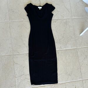 See You Monday Black V-Neck Sheath Dress
